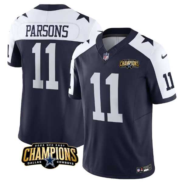 Men & Women & Youth Dallas Cowboys #11 Micah Parsons Navy White 2023 F.U.S.E. NFC East Champions Patch Stitched Jersey,We sell and wholesale Men & Women & Youth Dallas Cowboys #11 Micah Parsons Navy White 2023 F.U.S.E. NFC East Champions Patch Stitched Jersey on line form chian!